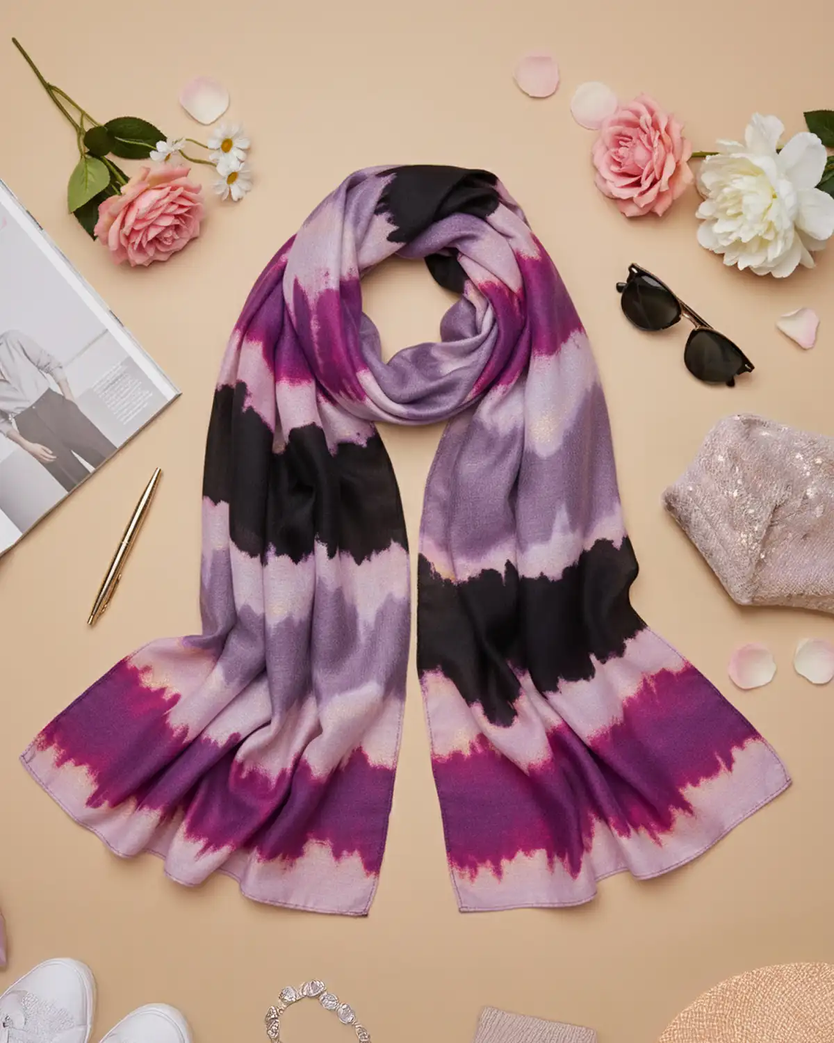 Eșarfă vascoză Magdy Miyabi mov [1]