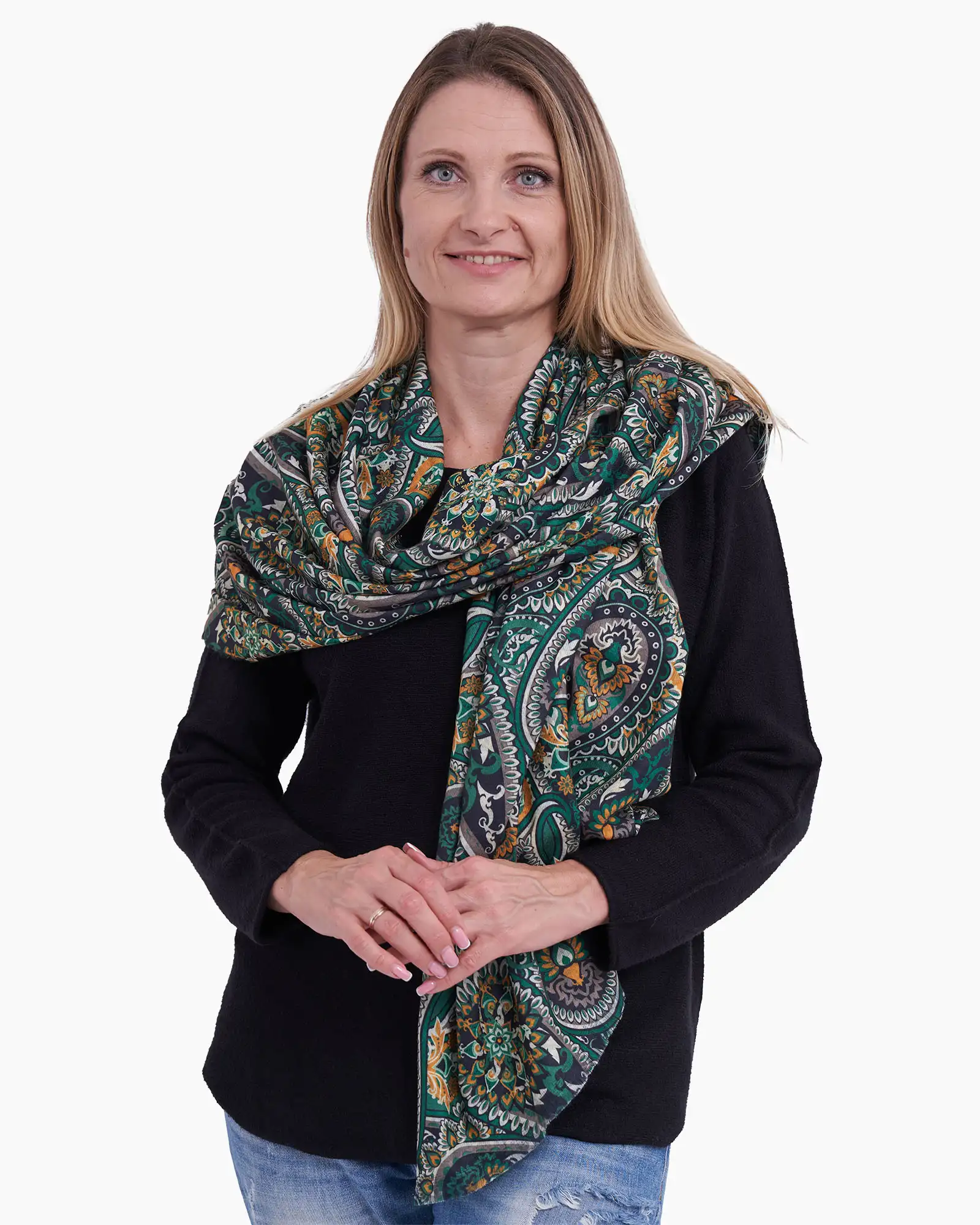 Eșarfă vâscoză Magdy Sospir di Granada verde [2]