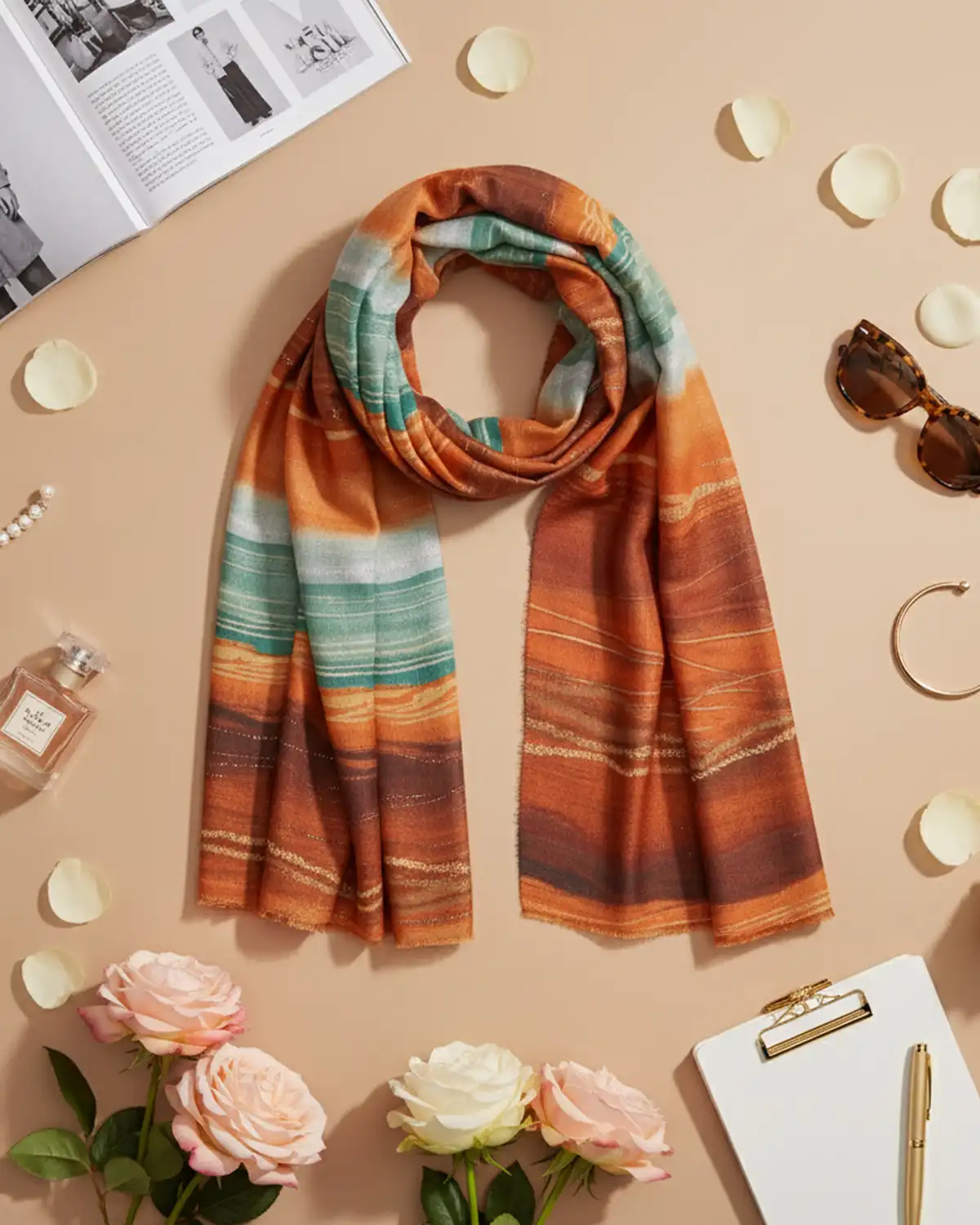 Eșarfă vâscoză Magdy Toscan portocalie [1]