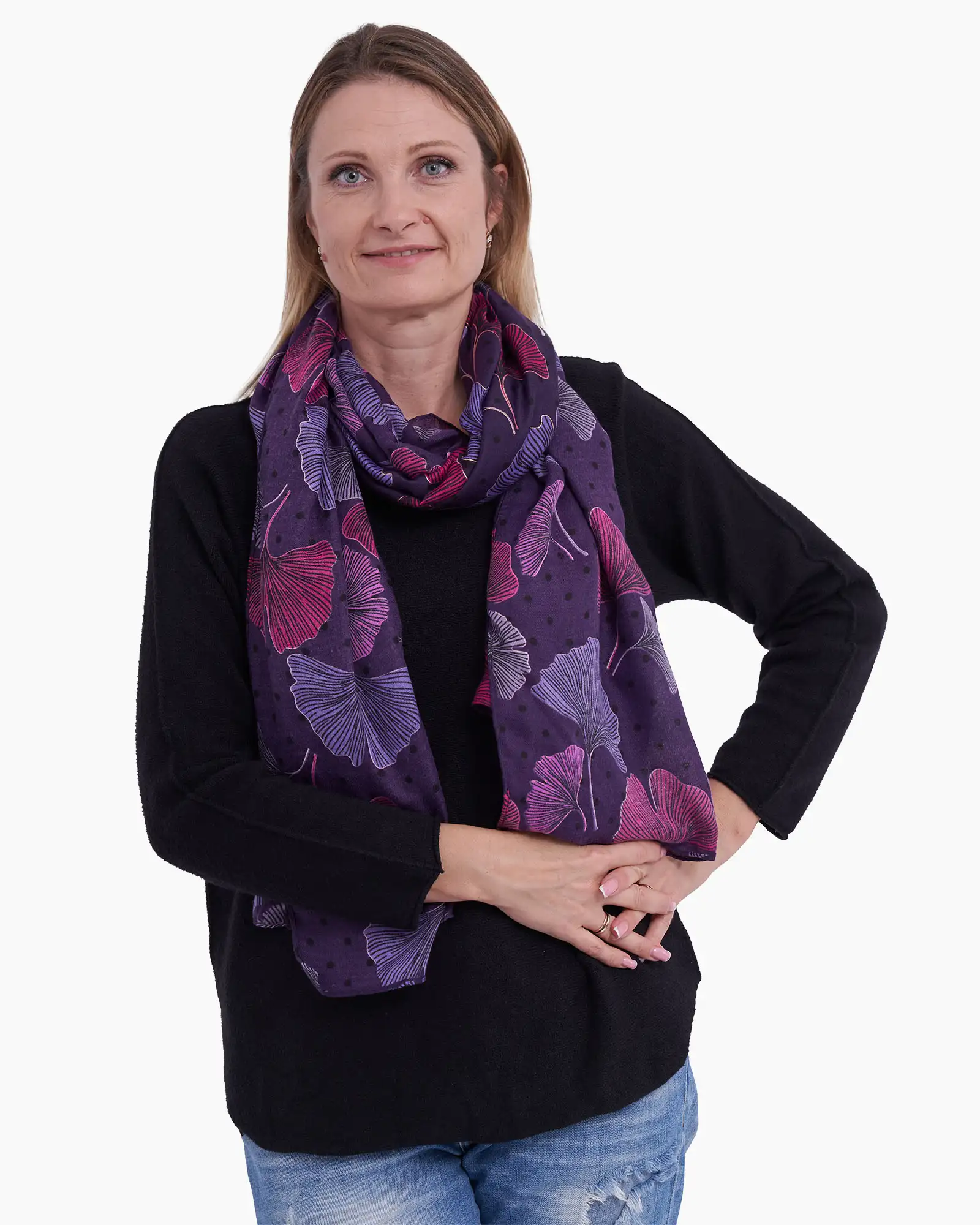 Eșarfă vâscoză Magdy Vanashri mov [2]