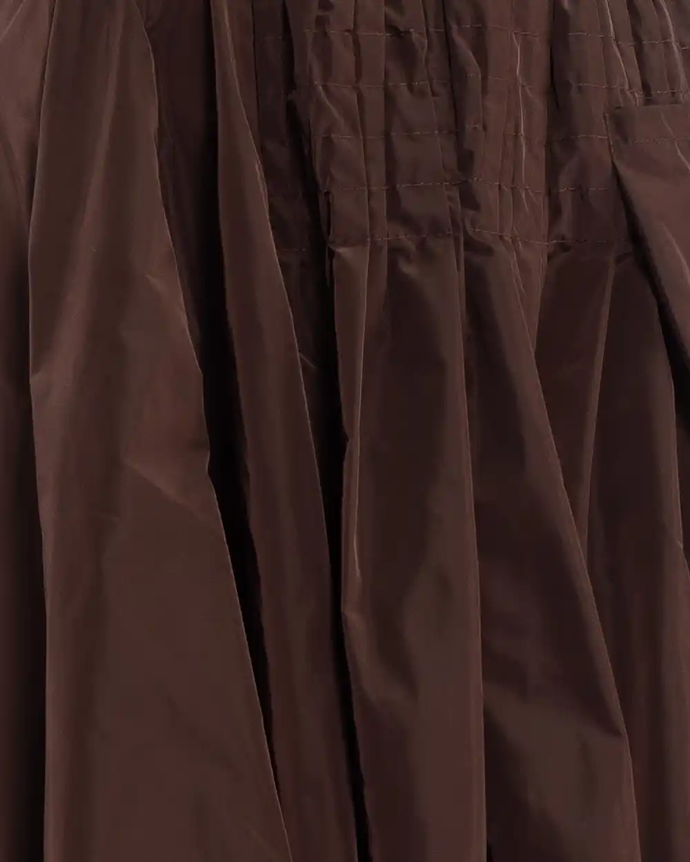 Fustă lungă casual maro cu talie elastică și buzunare [4]