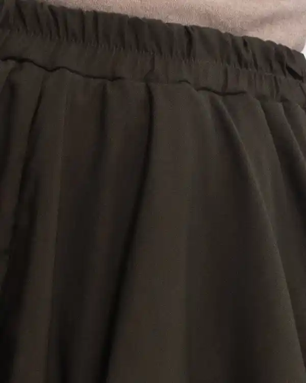 Fustă midi cu volane și tulle suprapus, elastic în talie, kaki [4]