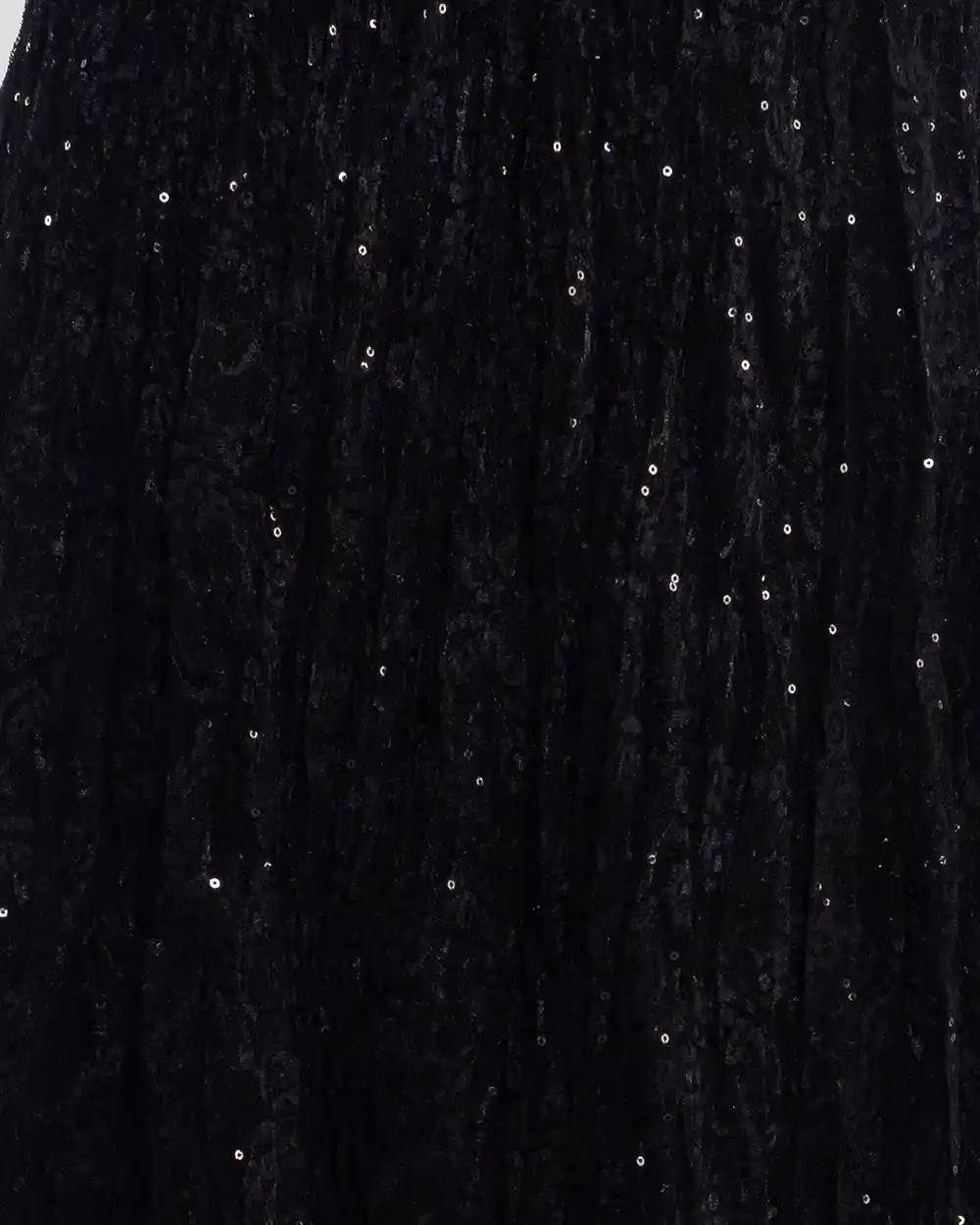 Fustă retro glam lungă din dantelă neagră inserție de paiete sclipitoare [4]