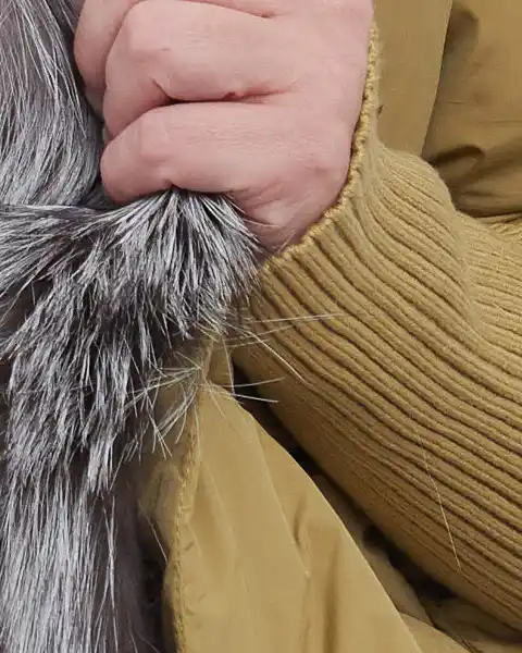 Geacă blană naturală scurtă de damă, stil chic lime [4]