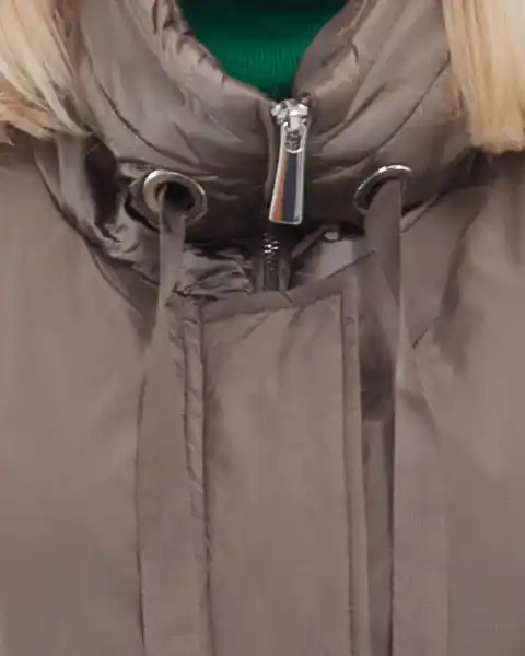 Geacă damă midi cu croială fluture, stil casual chic pentru toamnă, bej fango [4]