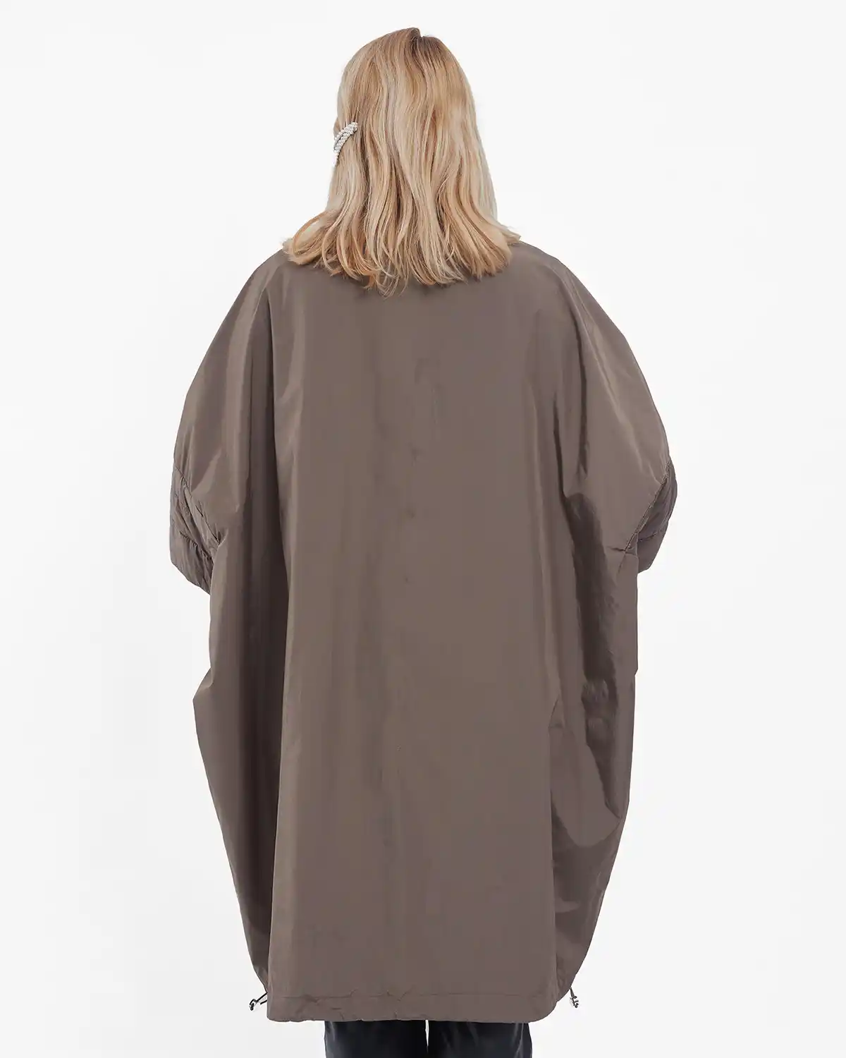 Geacă damă midi cu croială fluture, stil casual chic pentru toamnă, bej fango [2]