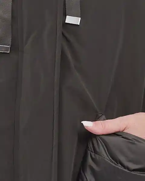 Geacă damă midi cu croială fluture, stil casual chic pentru toamnă, kaki [3]