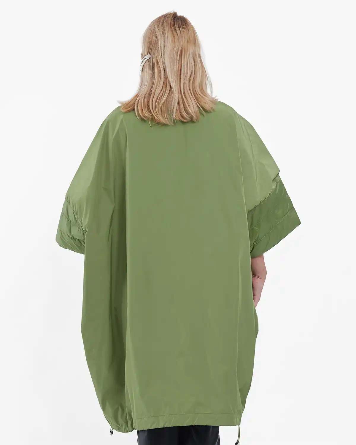 Geacă damă midi cu croială fluture, stil casual chic pentru toamnă, vernil [2]
