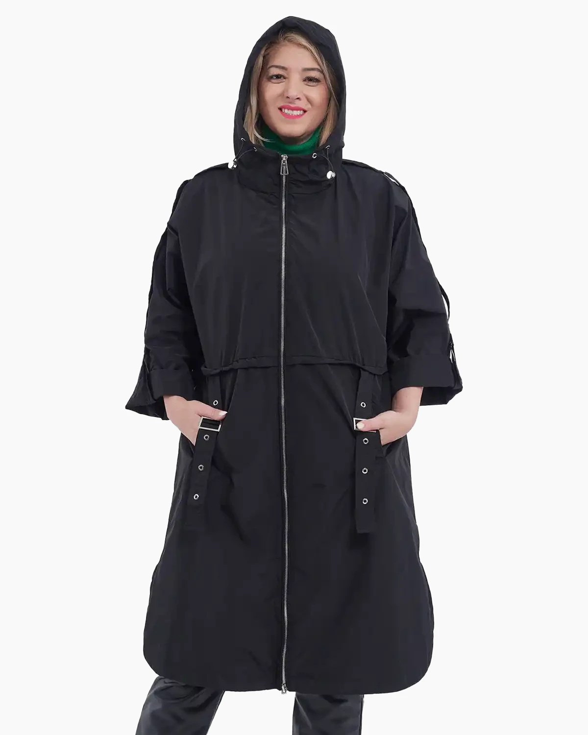 Geacă midi damă din material subțire, stil casual modern [3]
