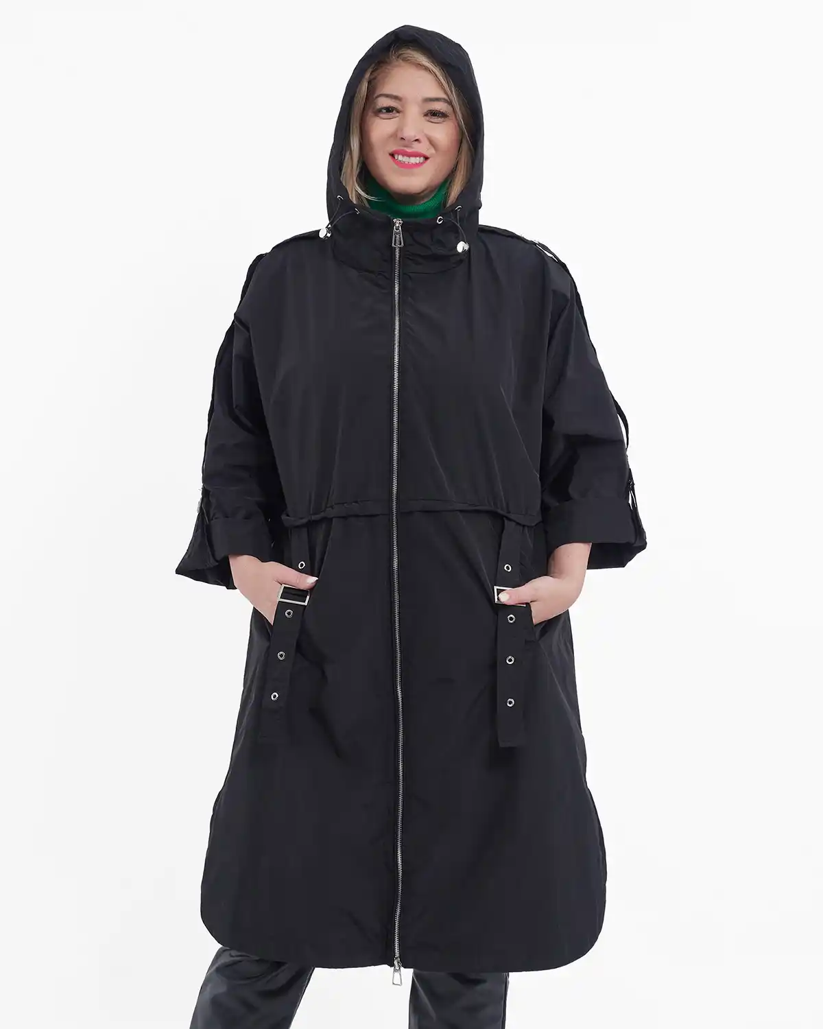 Geacă midi damă din material subțire, stil casual modern [3]