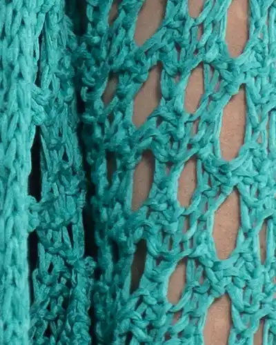 Jachetă turcoaz boemă cu design amplu și mâneci batwing [3]