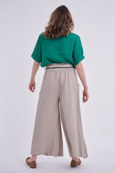 Pantalon tip fusta, din in, bej [2]