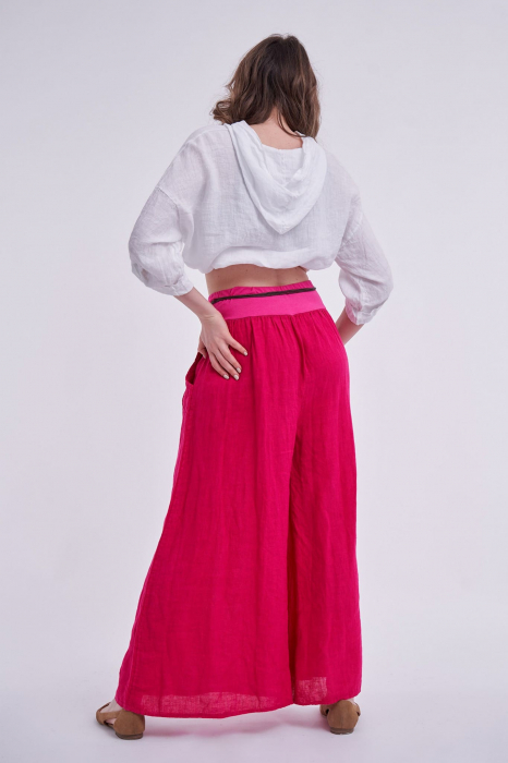 Pantalon tip fusta, din in, fucsia [2]