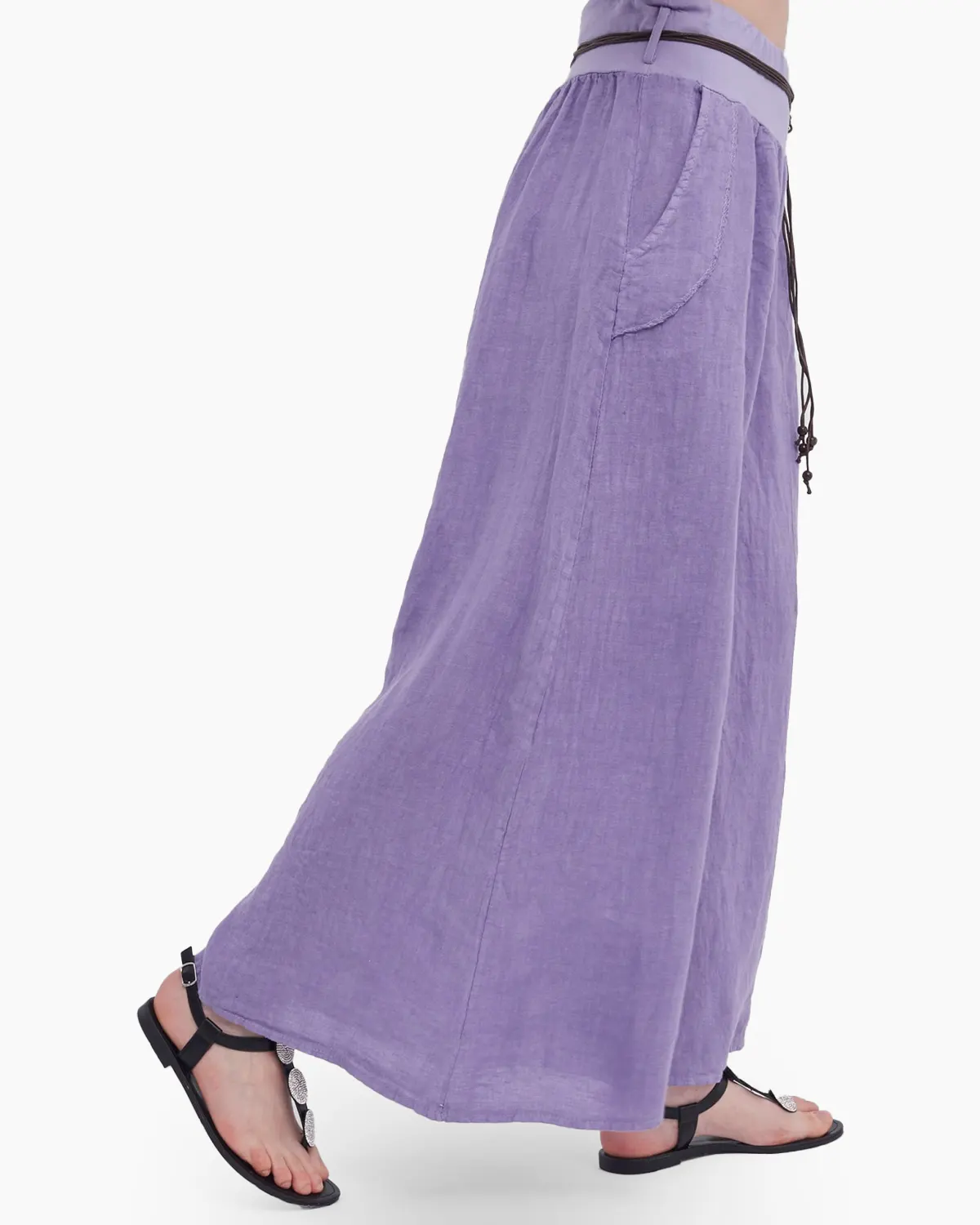 Pantalon tip fusta, din in, lila [3]