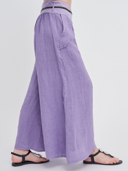 Pantalon tip fusta, din in, lila [2]