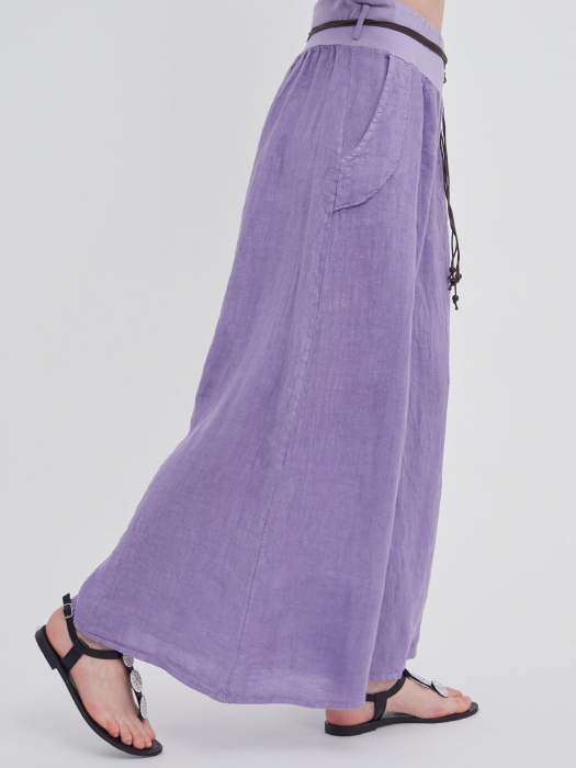 Pantalon tip fusta, din in, lila [3]