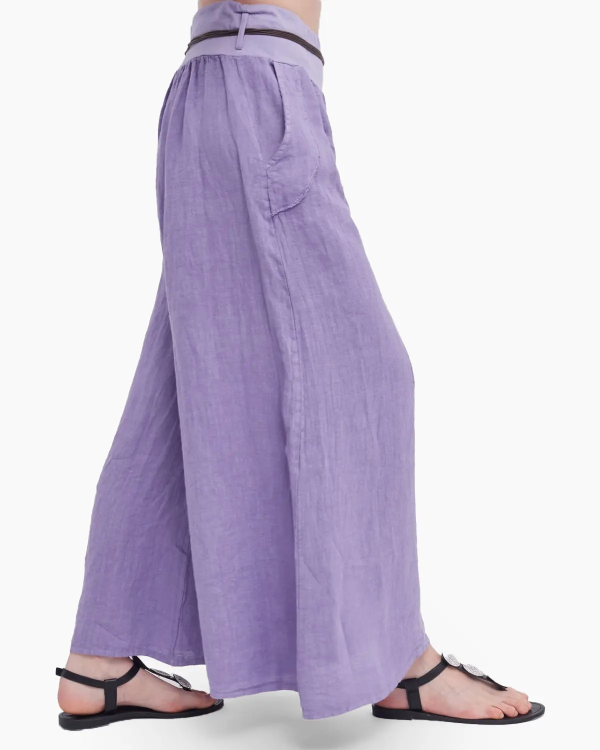 Pantalon tip fusta, din in, lila [2]