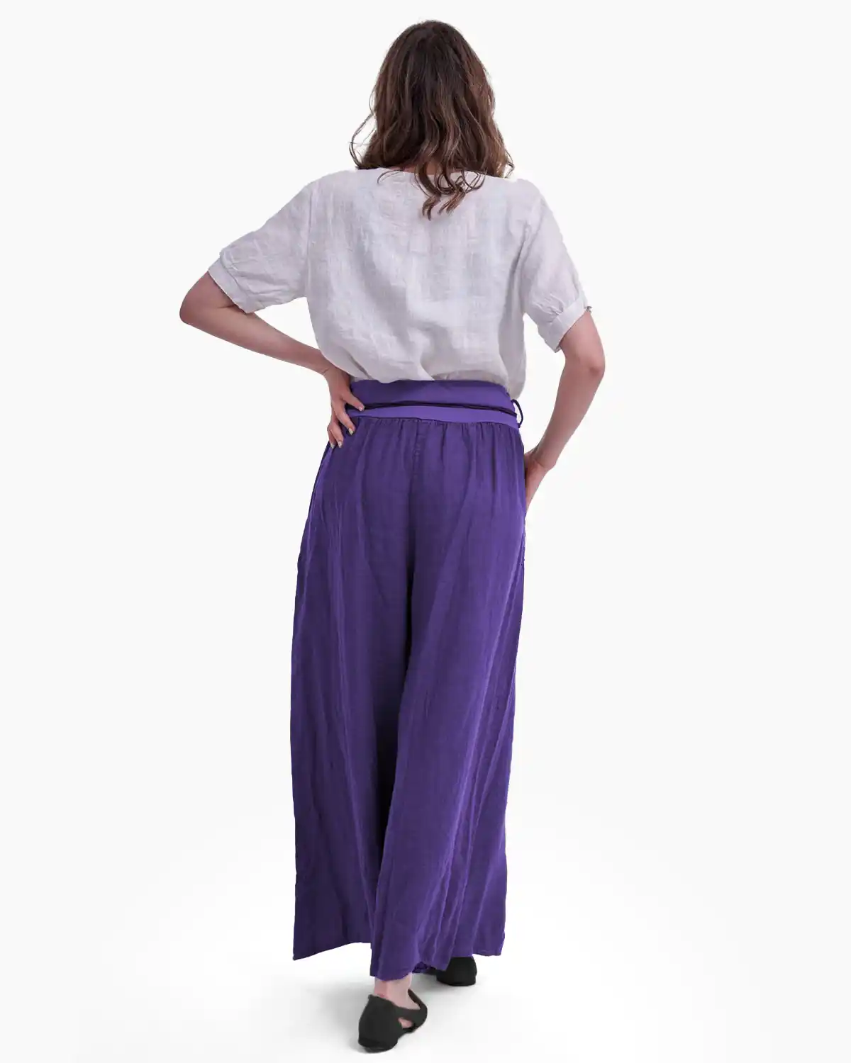 Pantalon tip fusta, din in, mov [2]