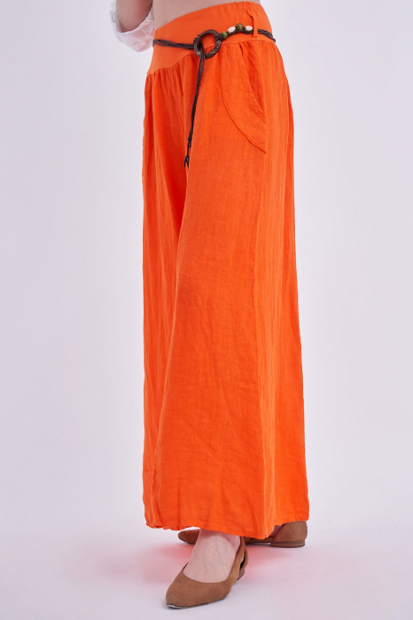 Pantalon tip fusta , din in, portocaliu [2]