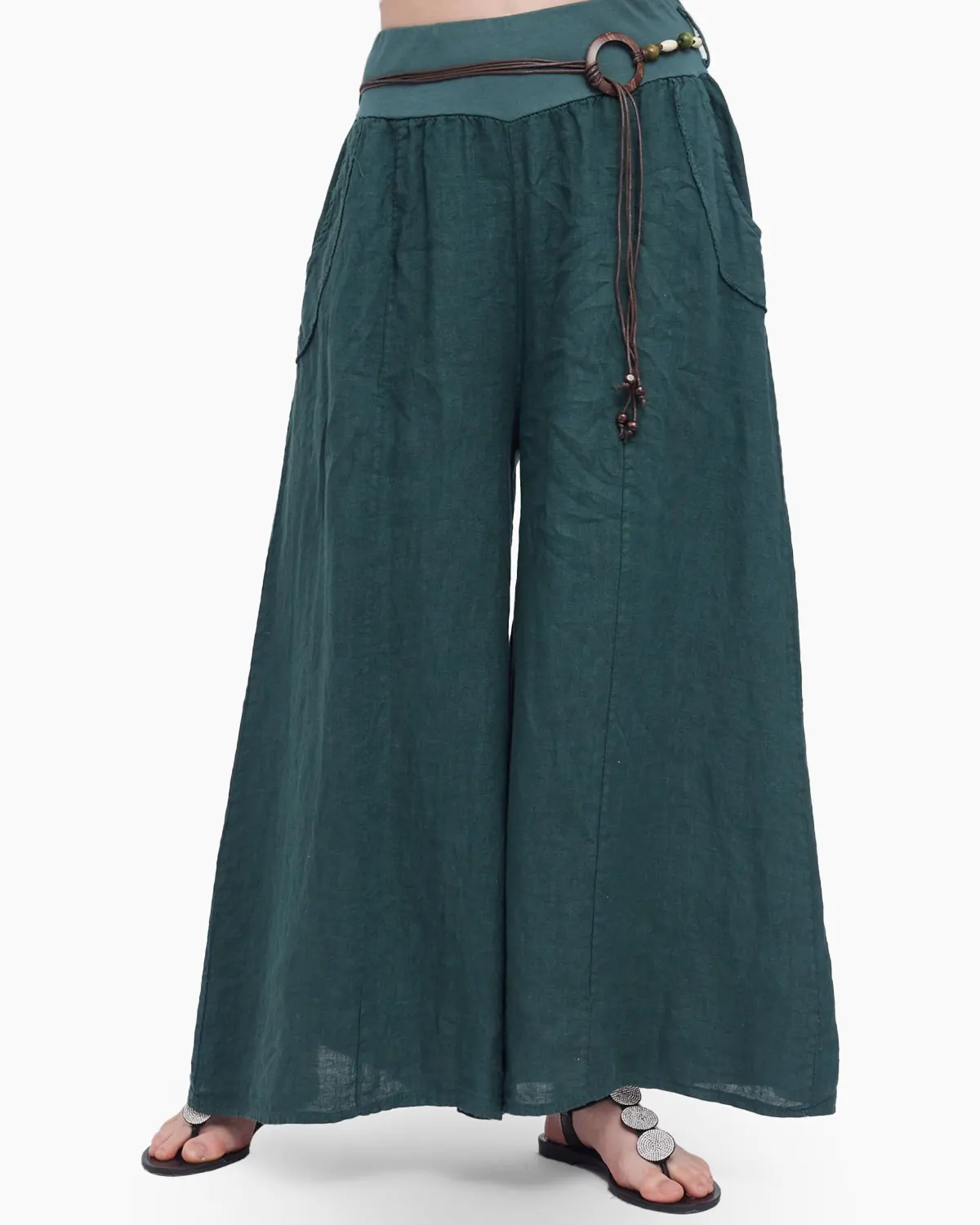 Pantalon tip fusta, din in, verde inchis [1]