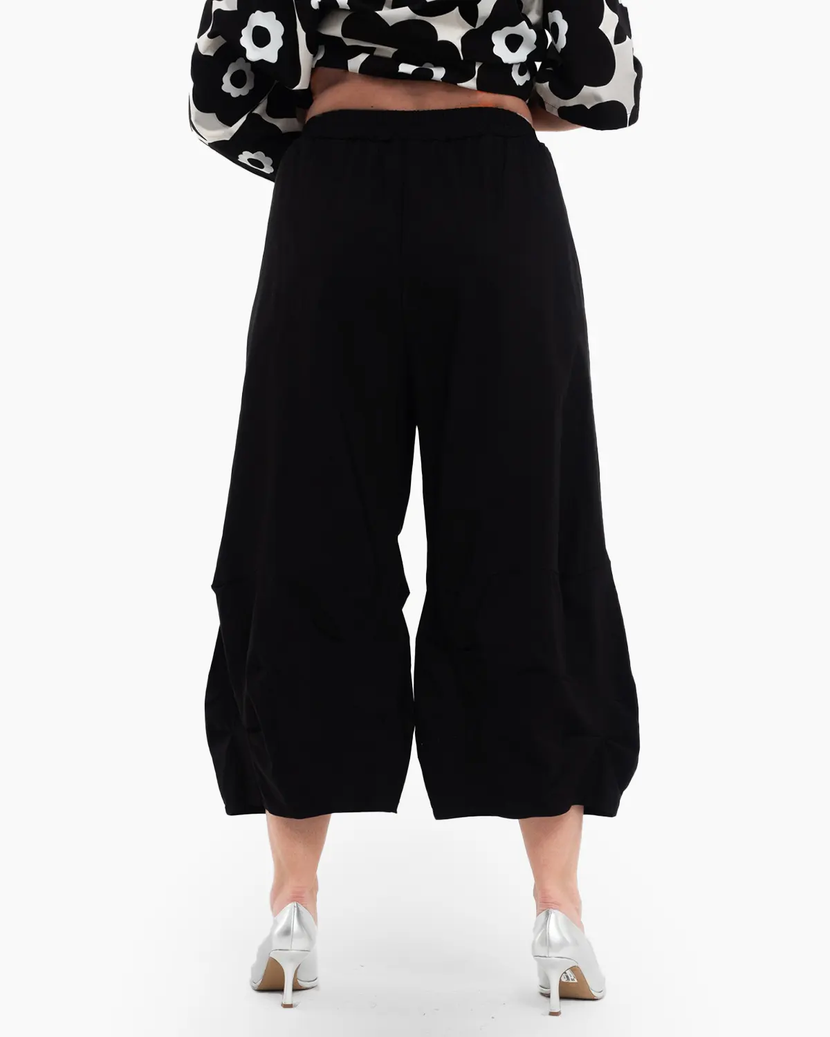 Pantaloni bufanti trei sferturi cu talie elastica pentru confort [3]