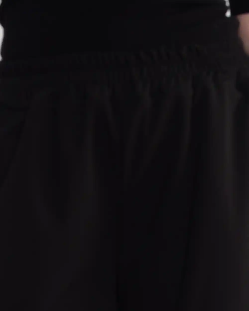 Pantaloni clasici negri lungi cu bordură elegantă de dantelă [3]