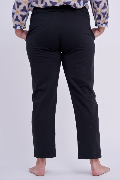 Pantaloni din bumbac cu elastic si pense in talie [2]