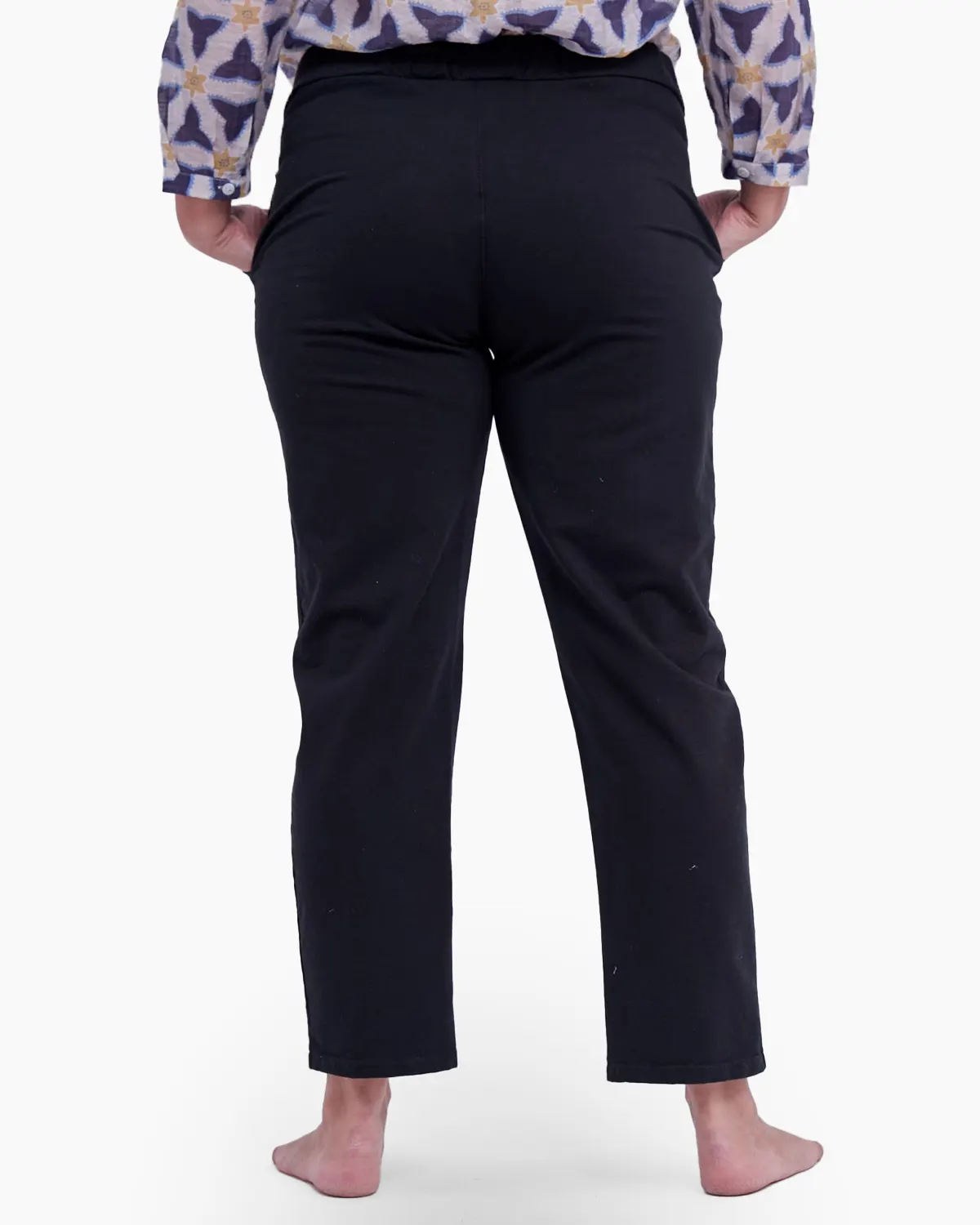 Pantaloni din bumbac cu elastic si pense in talie [2]