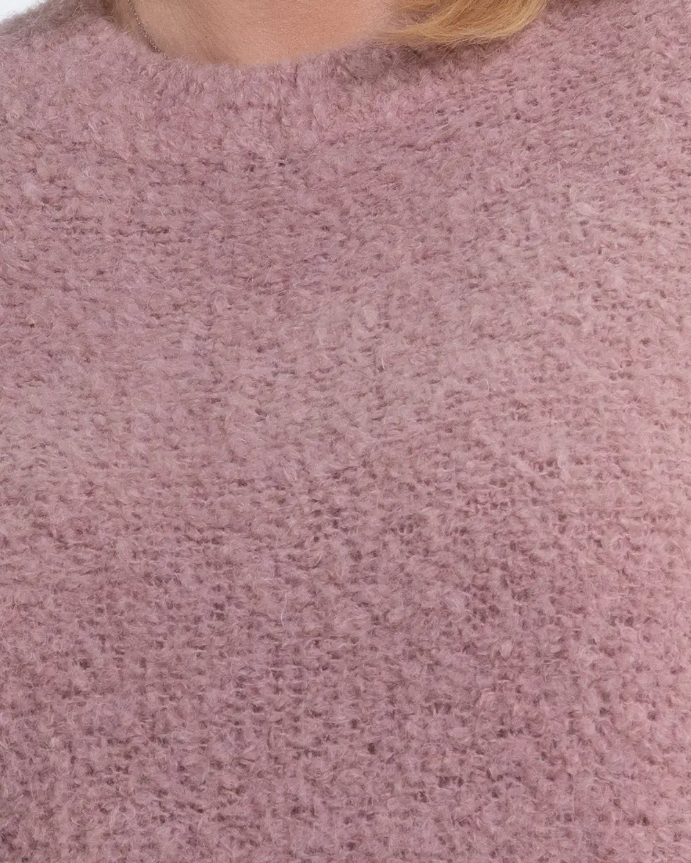 Pulover casual pufos din mohair prețios de un roz pudrat delicat [4]