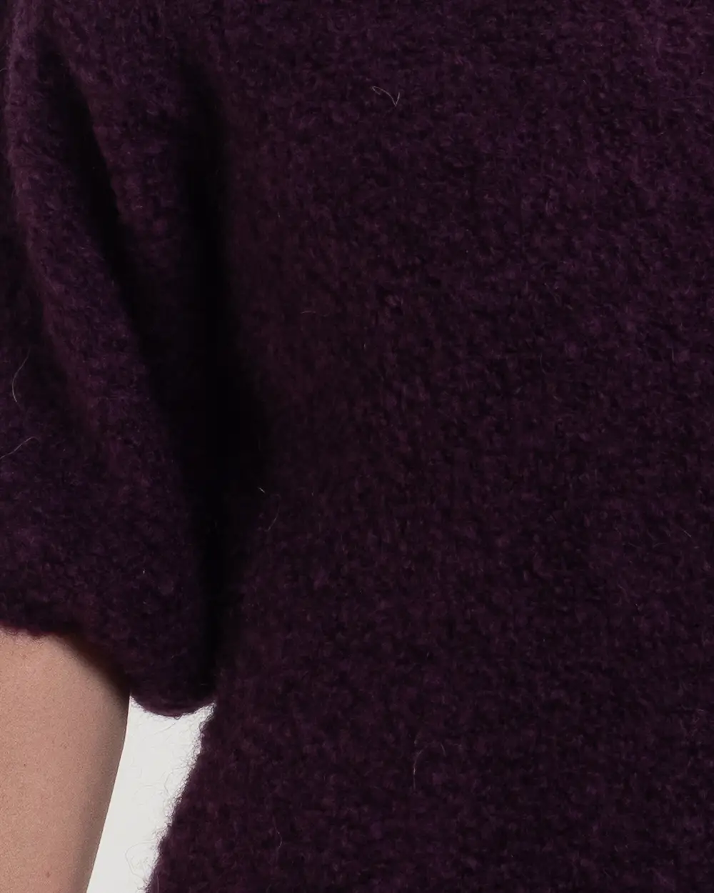 Pulover casual pufos din mohair tricotat într-o nuanță de mov [4]