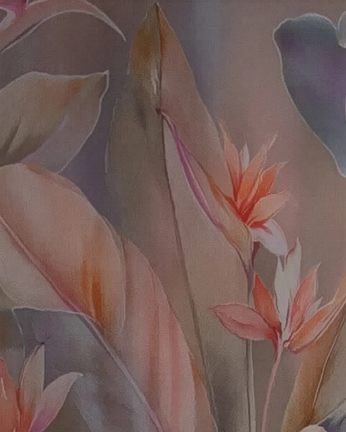 Rochie bej cu matase si imprimeu floral orange [2]