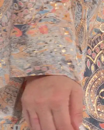 Rochie bej din mătase cu imprimeu arabesque [4]