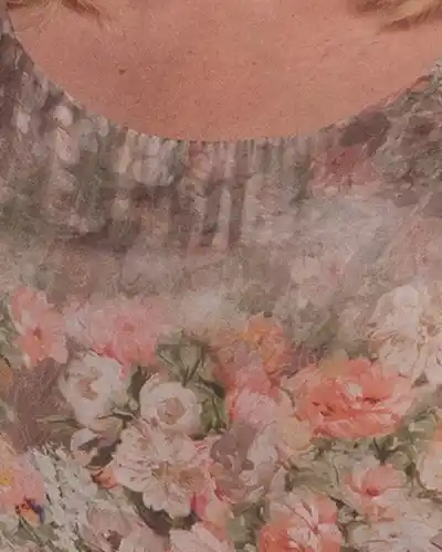 Rochie boho lejeră din vâscoză bej-fango cu imprimeu floral [3]