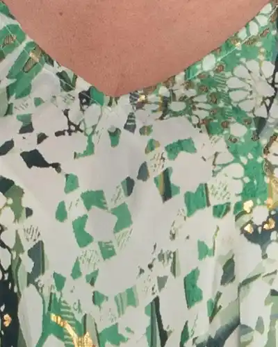 Rochie boho maxi verde din mătase cu imprimeu arabesque [3]