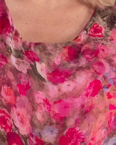 Rochie boho midi fucsia cu imprimeu floral [3]