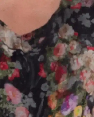 Rochie boho neagră midi cu imprimeu floral din vâscoză [3]