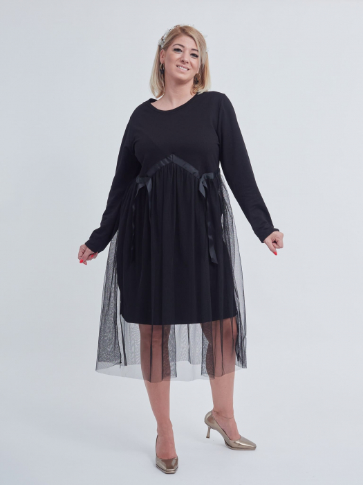 Rochie casual din bumbac cu tull [2]