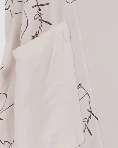 Rochie crem boho amplă din vâscoză cu imprimeu abstract [4]