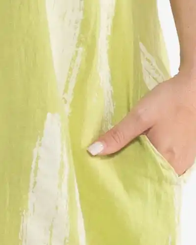 Rochie de in lime cu imprimeu abstract și croială A-line [3]