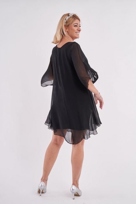 Rochie din matase si vascoza ,neagra fermecatoare [2]