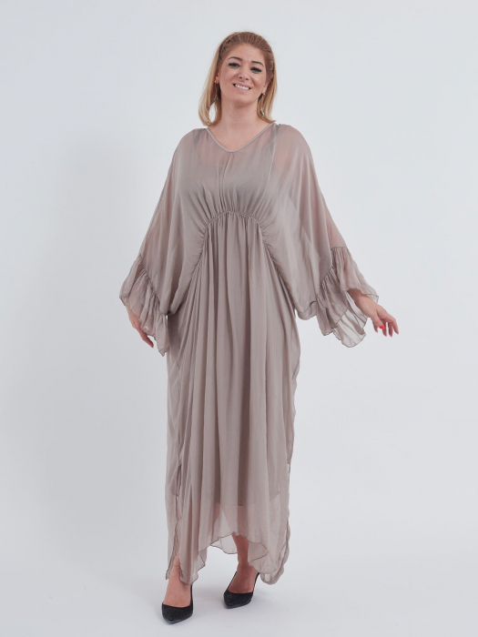 Rochie eleganta de efect, bej [2]