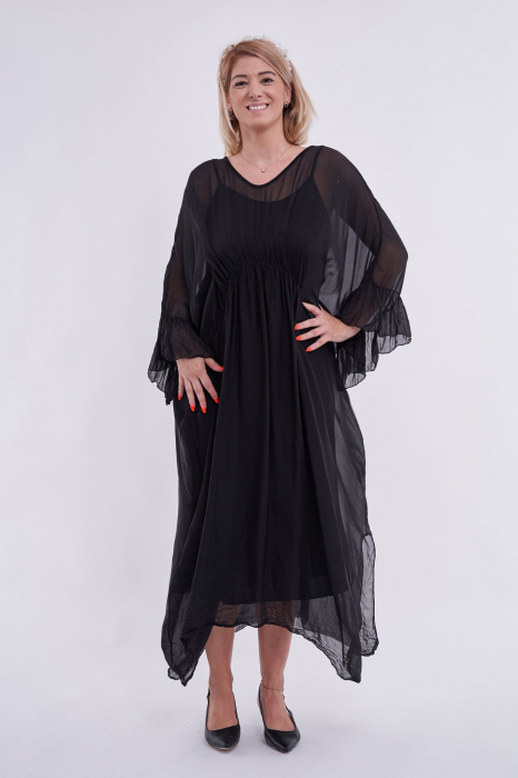 Rochie eleganta de efect neagra [1]