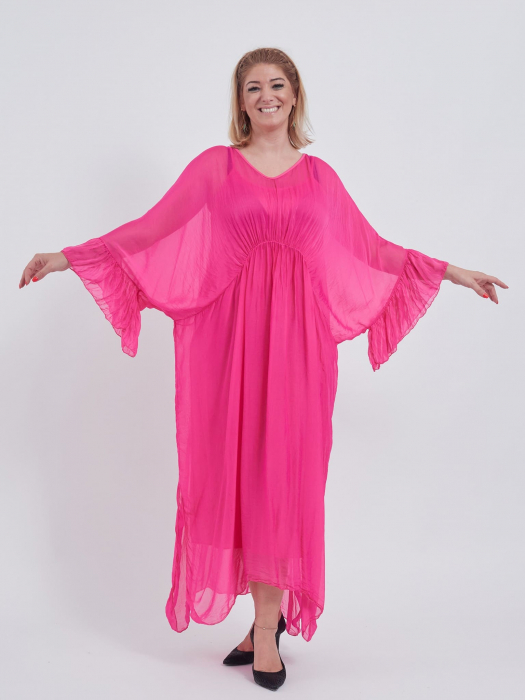 Rochie eleganta de efect, roz [2]