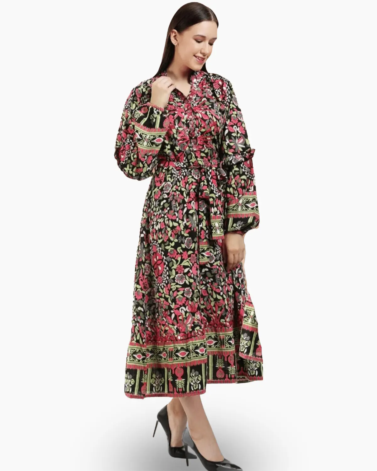 Rochie Indiană handmade cu insertii argintii [2]