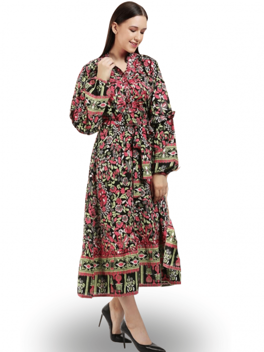 Rochie Indiană handmade cu insertii argintii [2]