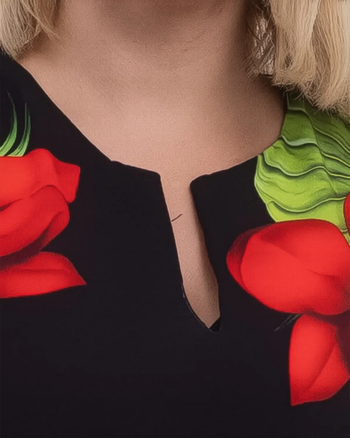 Rochie lungă de vară neagră cu imprimeu floral [3]