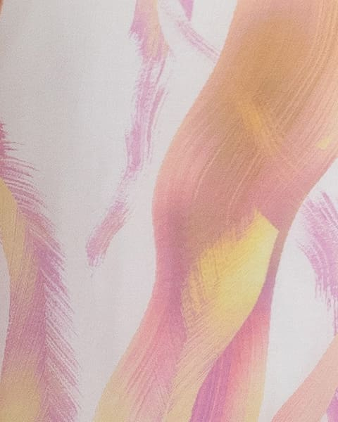 Rochie matase alba, tip caftan, cu imprimeu abstract violet-ciclam [2]