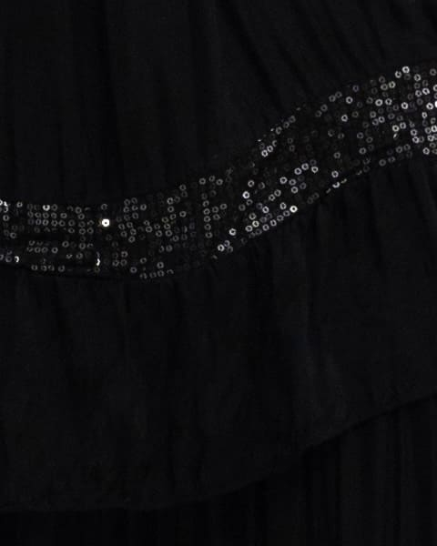 Rochie matase neagra din tesatura vaporosa si paiete discrete [2]