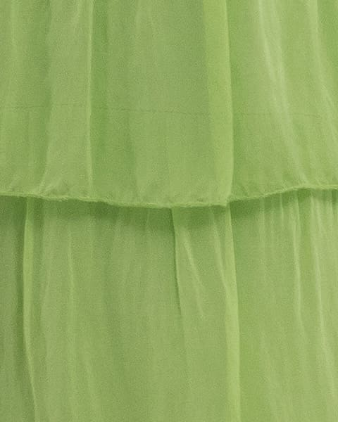 Rochie matase verde deschis, cu volane asimetrice [2]