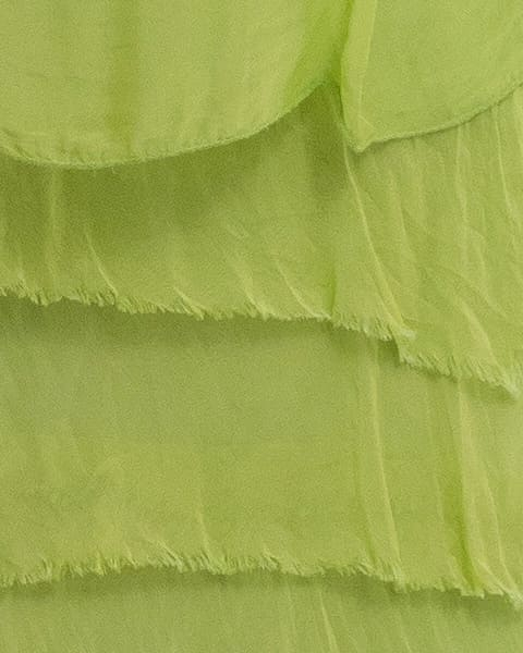 Rochie matase verde deschis cu volane si un overlay elegant [2]